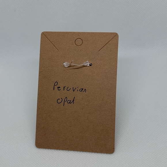 Peruvian Opal earrings Elegant Blue Beaded handmade - Picture 4 of 4